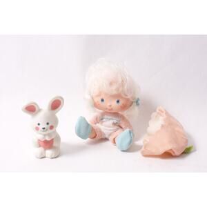 1980s Strawberry Shortcake Apricot baby doll with Hopsalot pet ~ 260402-WH 1058